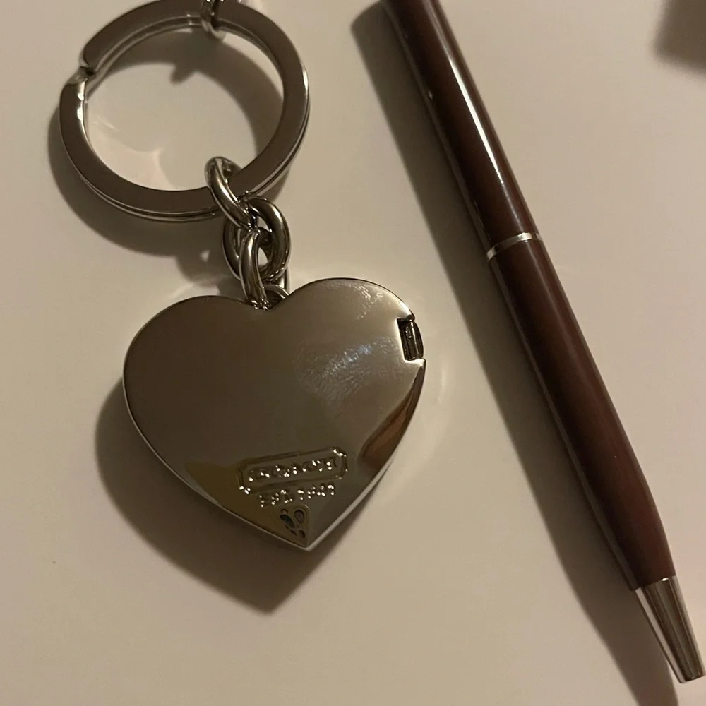 Coach Brown Heart Keychain and Pen Set